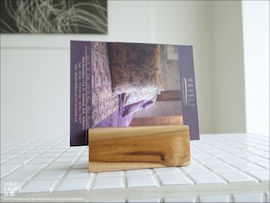 チーク無垢材 カードスタンドL10cm カードホルダー カード立て 店舗用品 名刺立て 値札立て L10cm x H4cm