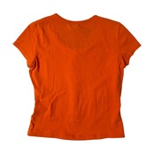 ARAMIS アラミス プリントデザイン ヘンリーネック ストレッチ 半袖Tシャツ 38/オレンジ