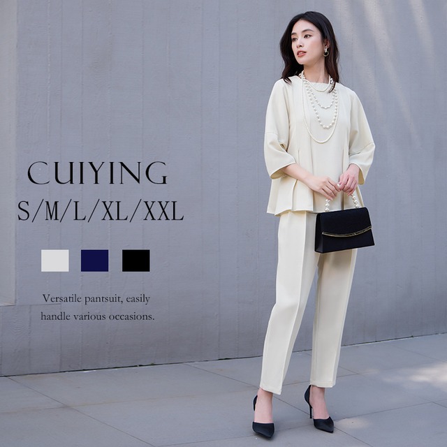 【パンツドレス】大きいサイズ パーティードレス パンツ かっこいい パンツドレス メンズライク 結婚式のお呼ばれ 結婚式 お呼ばれ 20代 30代 40代 卒業式 入学式 卒園式 入園式 成人式 同窓会 謝恩会 発表会 お宮参り 七五三 フォーマルドレス オールインワン 袖あり お呼ばれドレス  二次会 ドレス シンプル おしゃれ アプリコット ネイビー 青 ブラック 黒 S M L XL 2XL