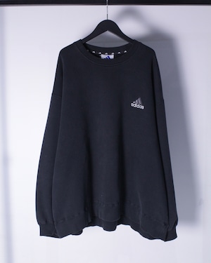 【Caka BLACK】"adidas" 90's Logo Embroidery Vintage Oversized Sweatshirt