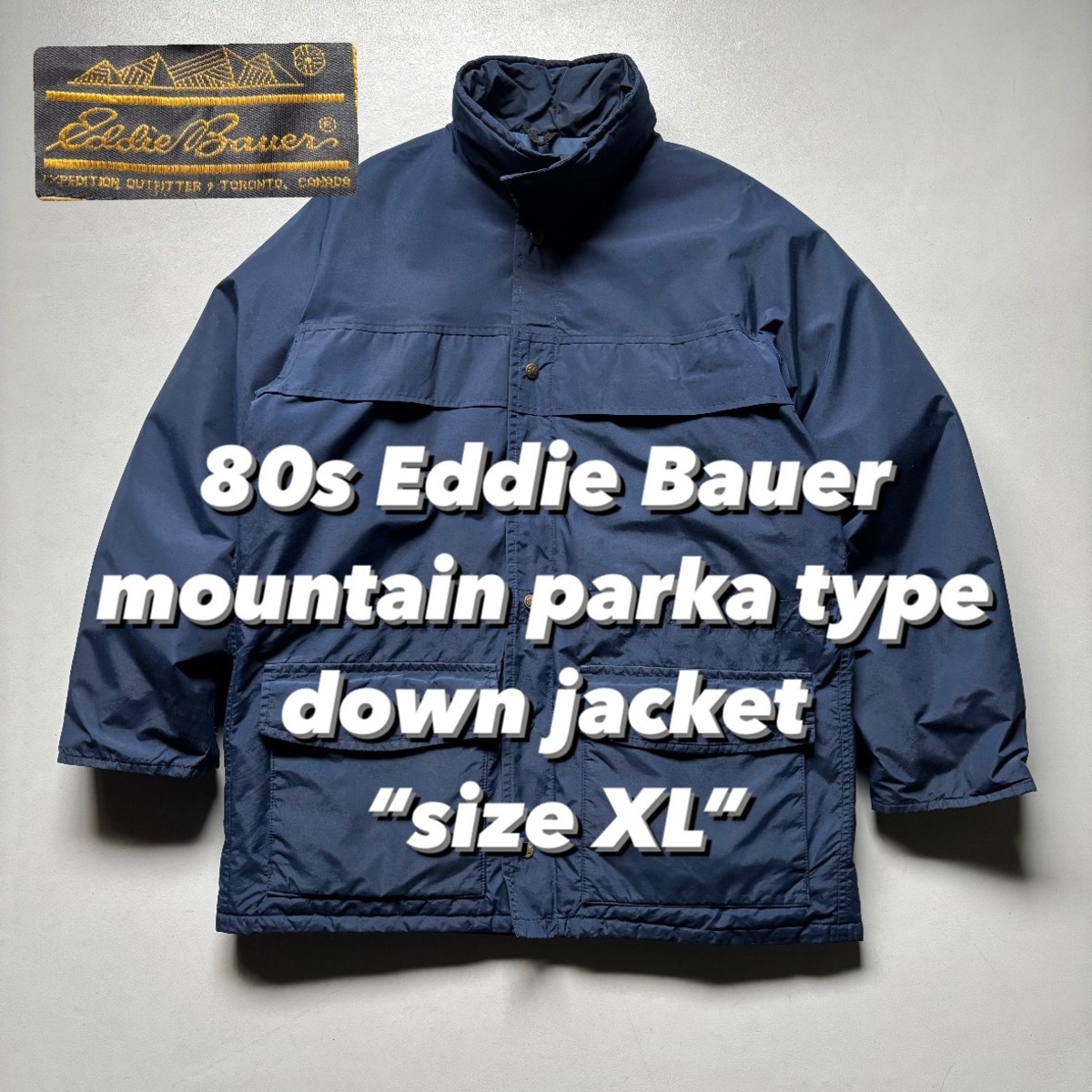 Eddie Bauer Mountain Jacket, Shell Jacket, Men's L size Nylon ivory Vintage Second Hand