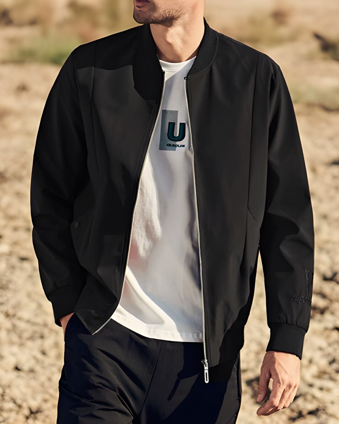 スタンドカラー ジップアップブルゾン E0040