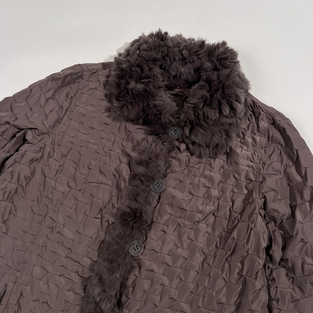 Real Fur レッキスラビット 本毛皮 リアルファー リバーシブル コート ジャケット サイズ 40 /レディース/毛皮/ファー