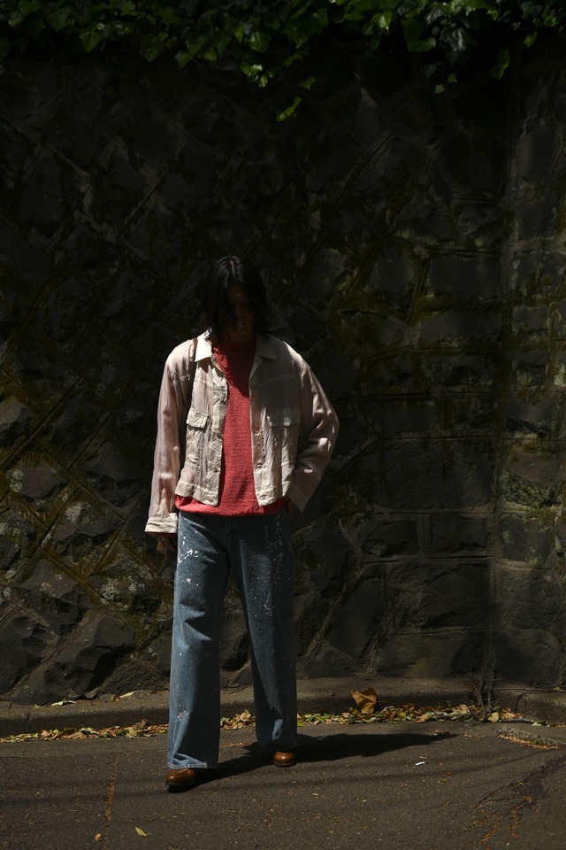 ensou. / Cropped Shirt (Beige Stripe)