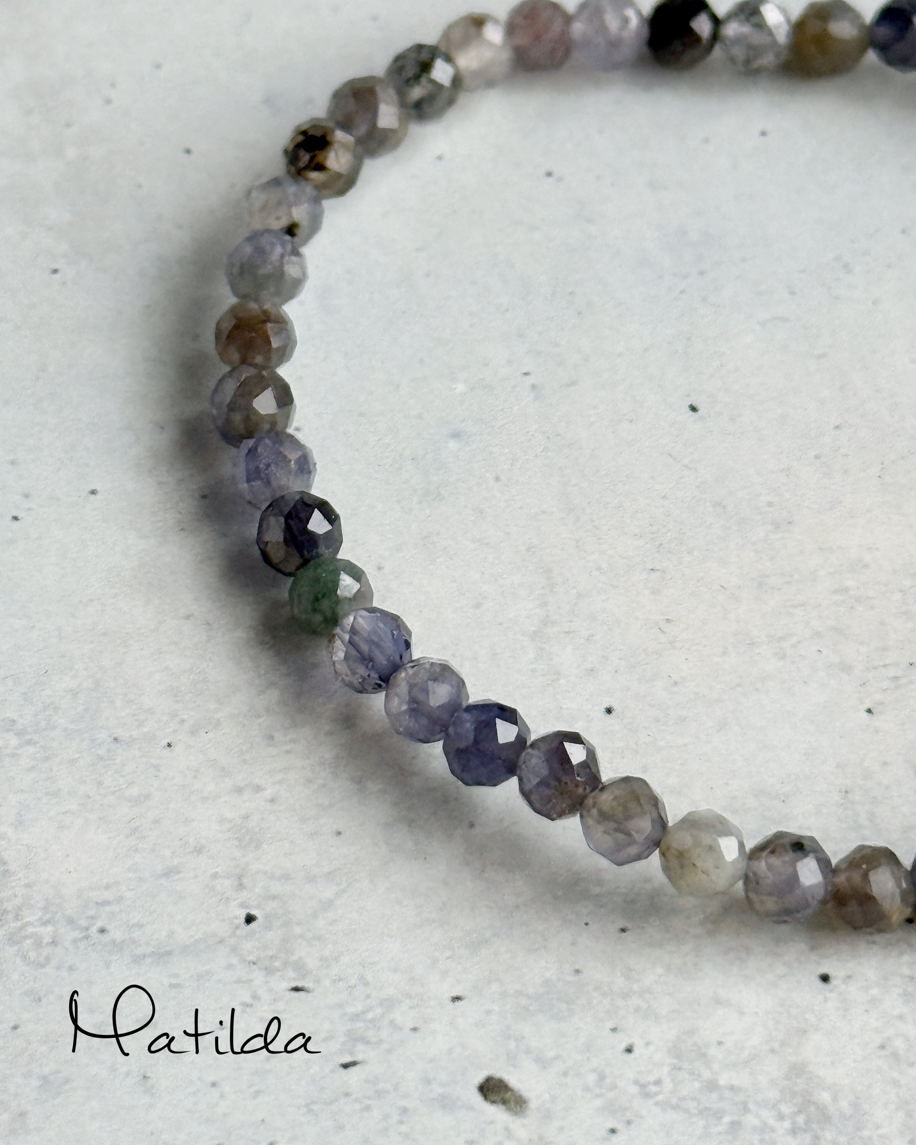 【再販】Tube & stone bracelet(サンストーン・アイオライト)