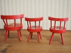 ハンドペイント　レッドのチェアセット 画像9