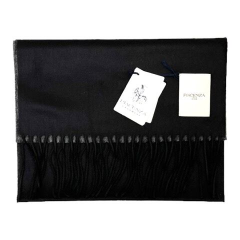 PIACENZA(ピアチェンツァ) Silk-Cashmere Double face Scarf/BLACK×GRAY(82249/44/42)