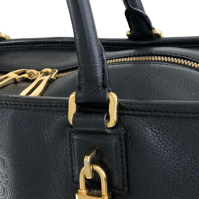 LOEWE ロエベ ハンドバッグ ブラック アナグラム レザー アマソナ ミニボストン vintage ヴィンテージ オールド 8itnhz