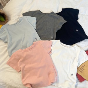 夏英字刺しゅうＴシャツ