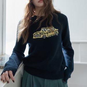 round neck jacquard knit