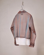 itochi - Eco Manerd voile tuck short shirt / sax × orange(イトチ : エコマンナードボイルタックショートシャツ/ サックス×オレンジ)