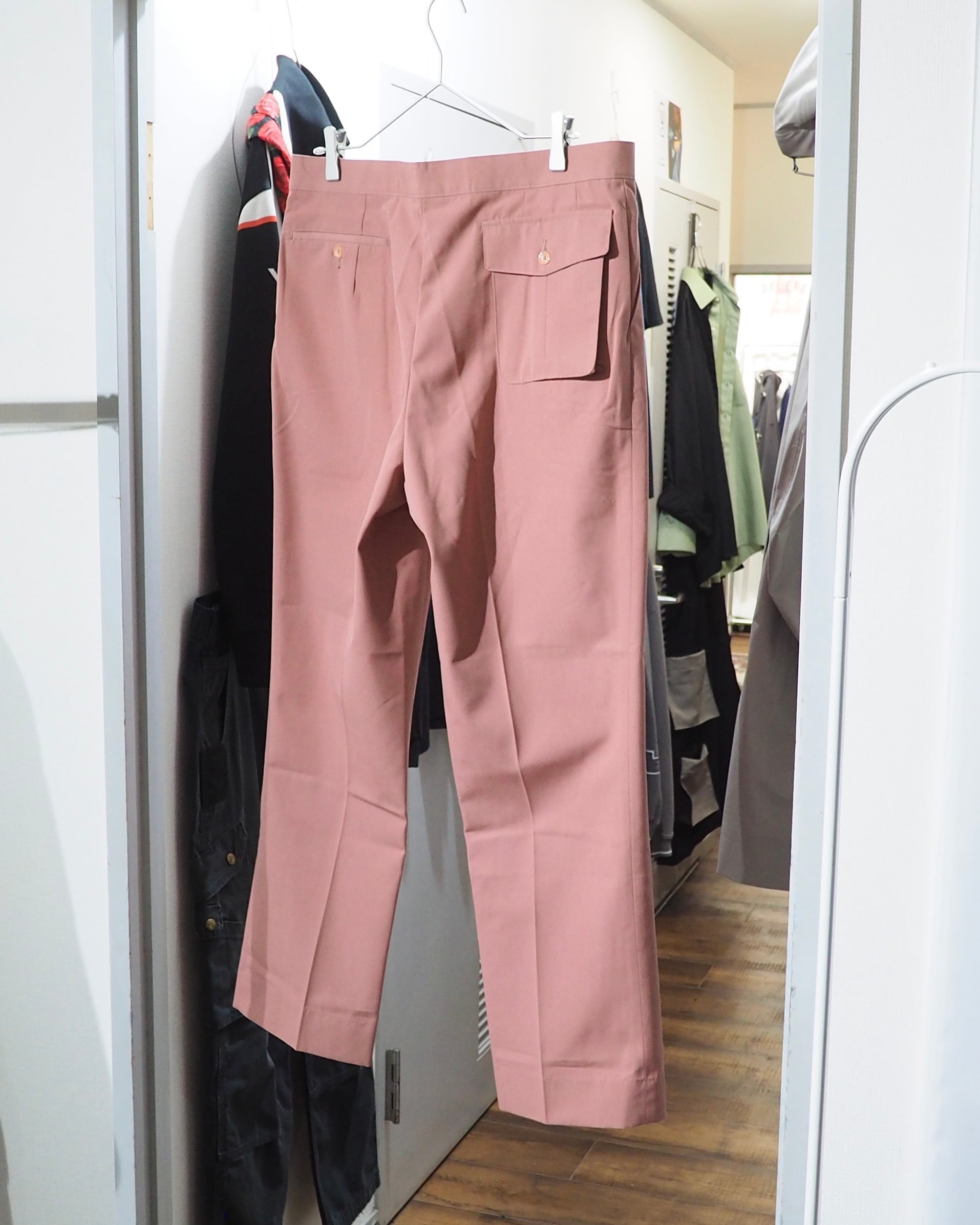 Beautiful Flamingo Pink color vintage Semi - Flare slacks Pants