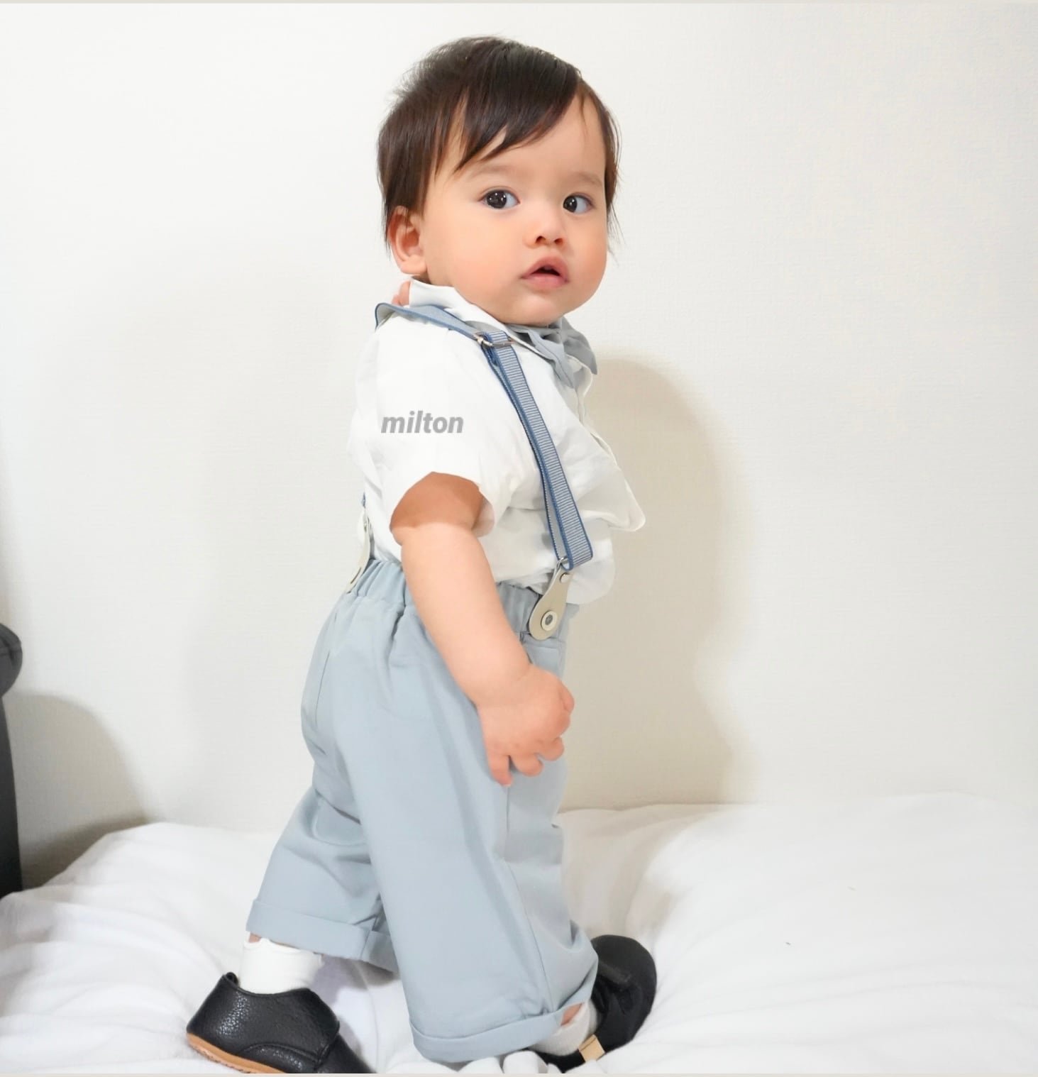 子供服 1歳 2歳 3歳 男の子　80 90 100 まとめ売り くすみブルーセットアップ】80,90,100,110 0歳 1歳2歳 3歳 4歳