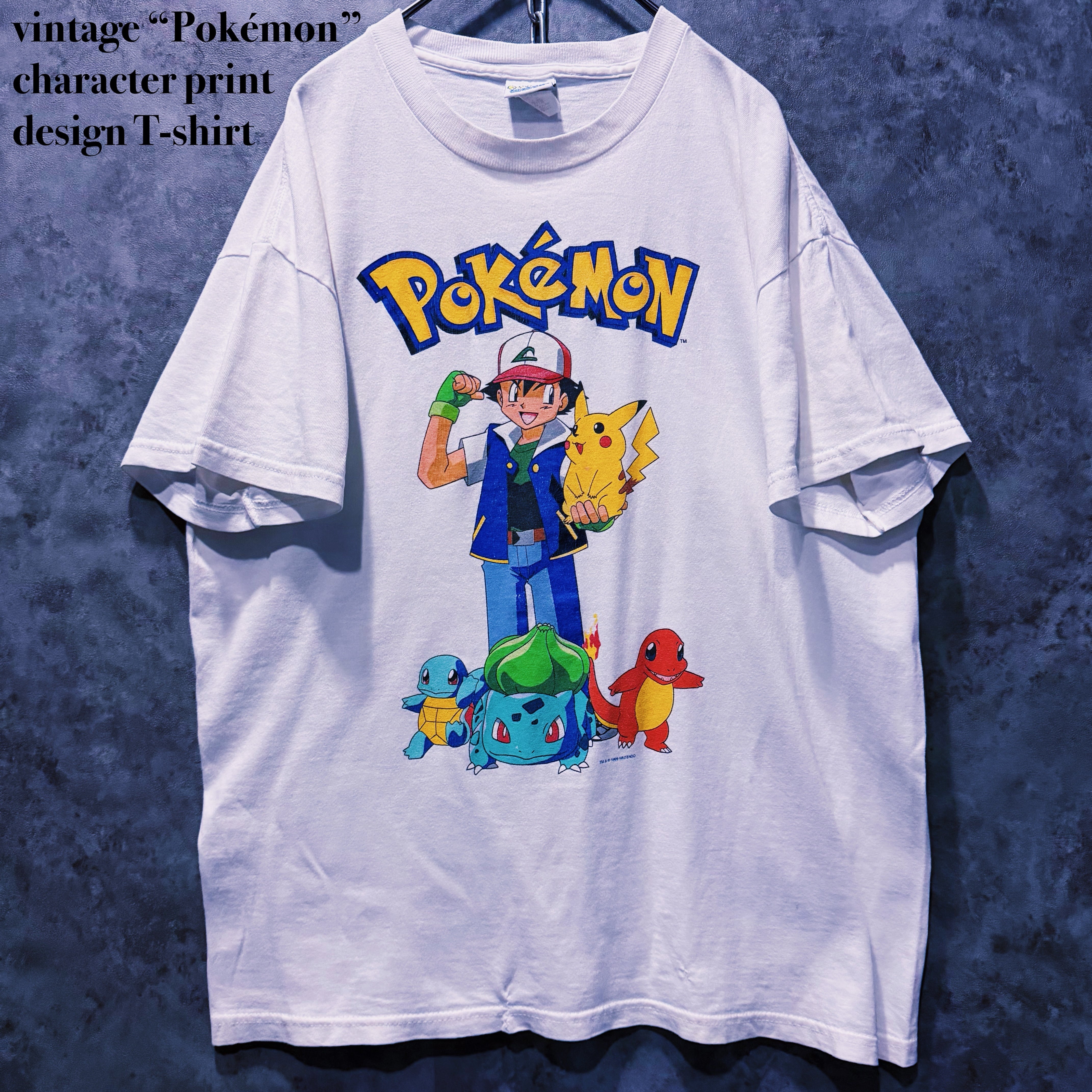 【doppio】vintage “Pokémon” character print design T-shirt