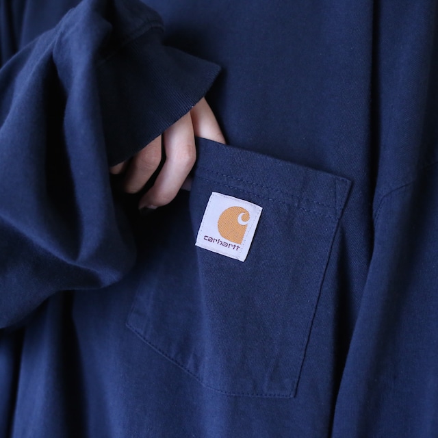 "Carhartt" sleeve logo printed XXXXL super over silhouette l/s tee