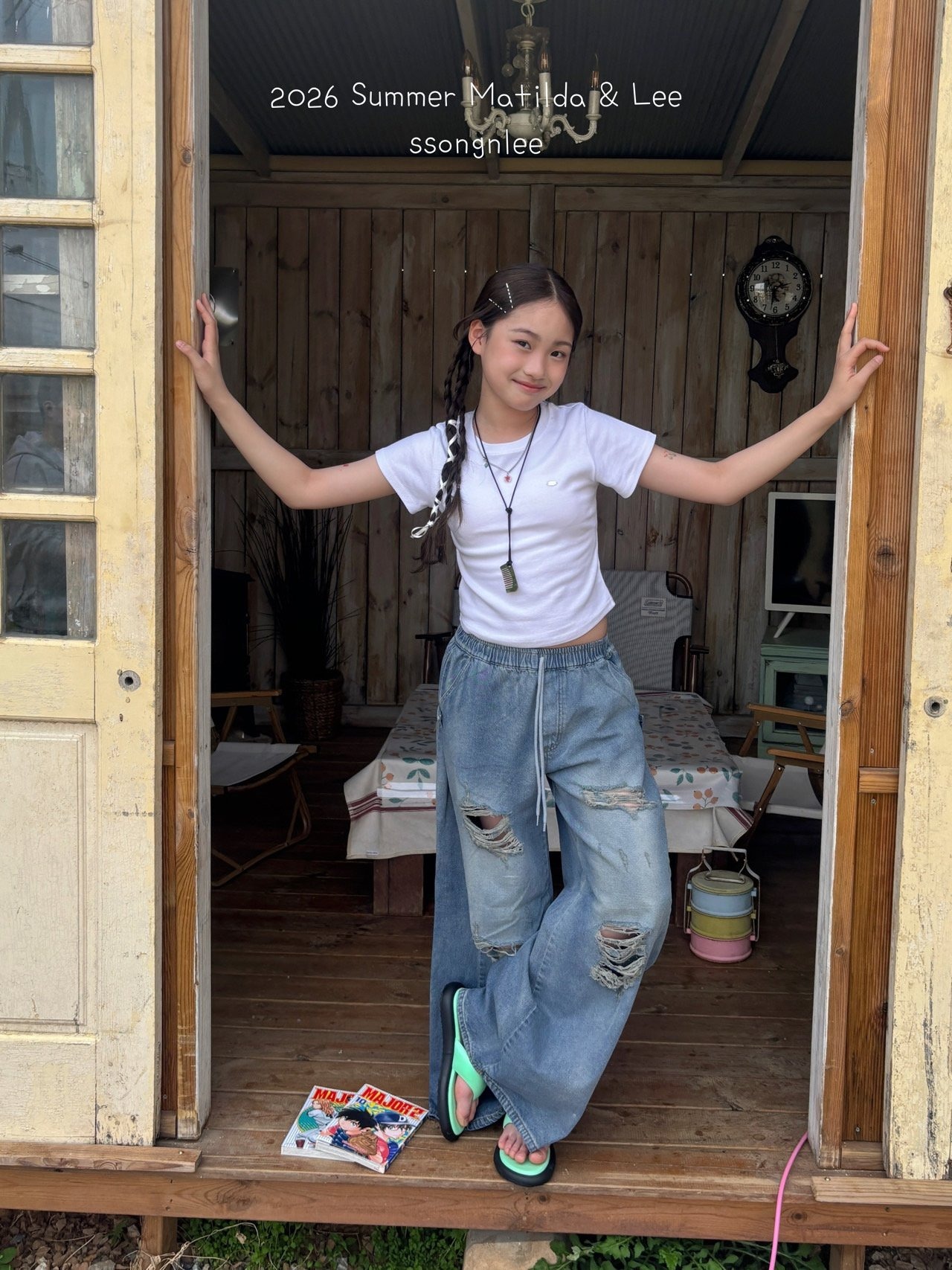 [Matilda&Lee] Damaged Denim Pants (15/17/19) / [마틸다앤리] 데미지데님팬츠 (15/17/19)