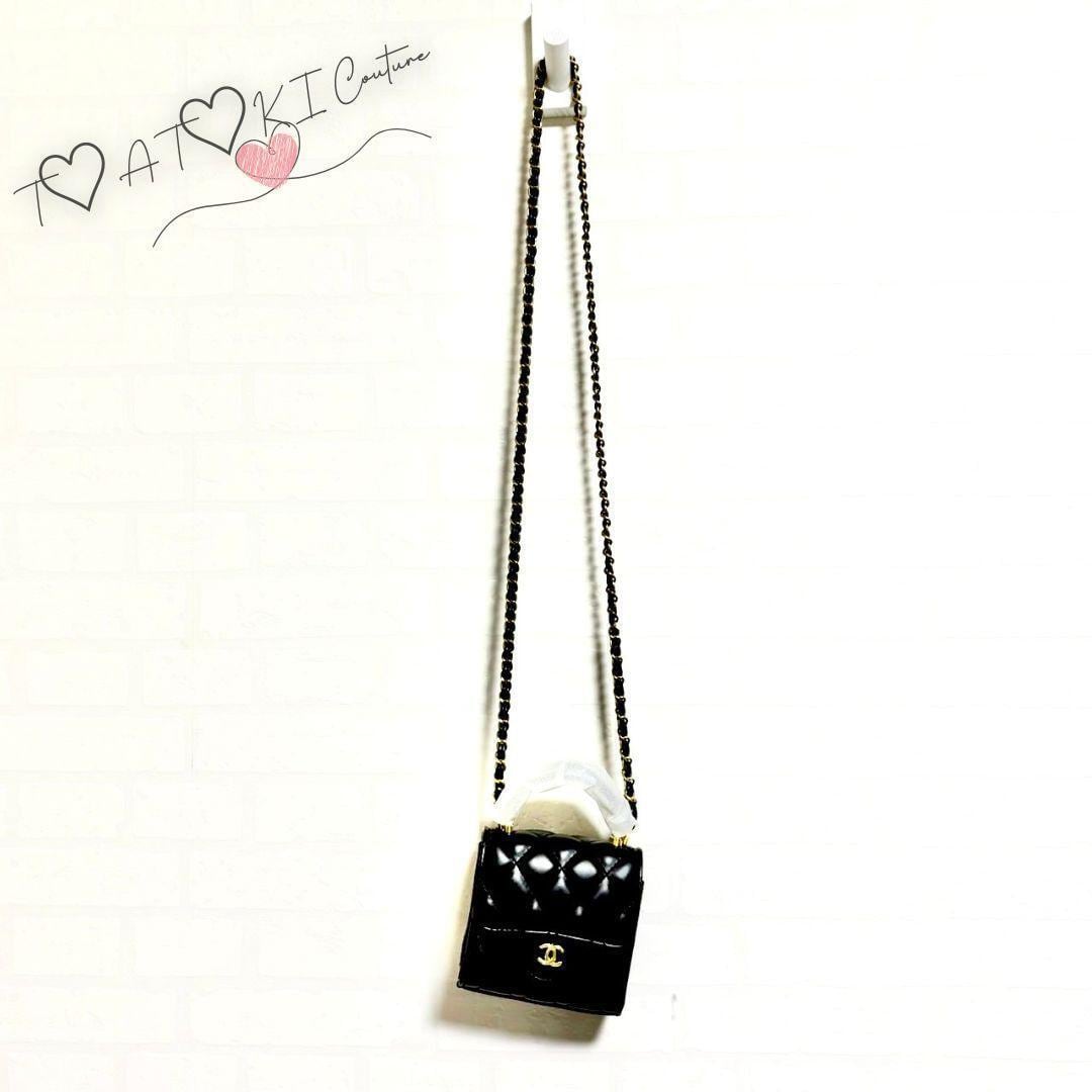ノベルティ】♡CHANEL♡ ブラック キルティング ミニバッグ チェーン