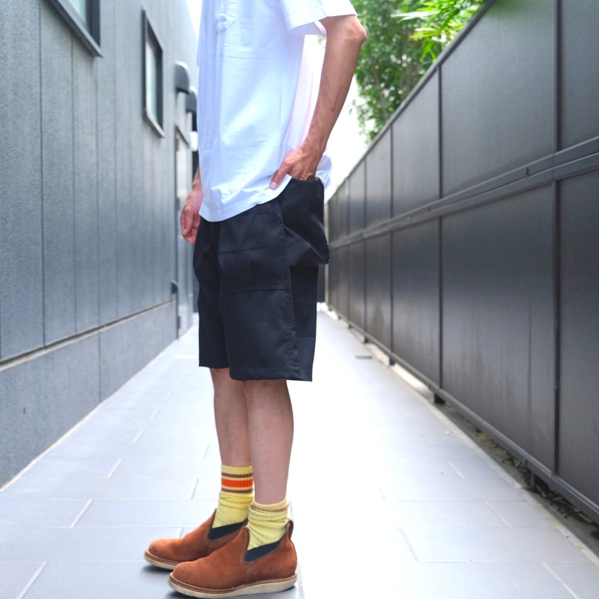 SASSAFRAS(ササフラス) / Overgrown Fatigue Pants 1/2 Woolino -Black