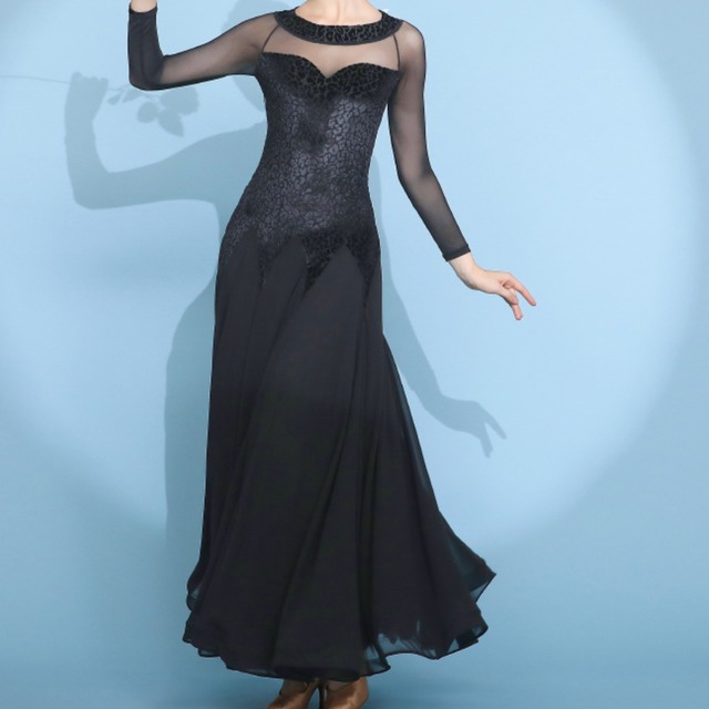 シアーデザインスリーブ　　フローティングスカート　ドレス  ds0475