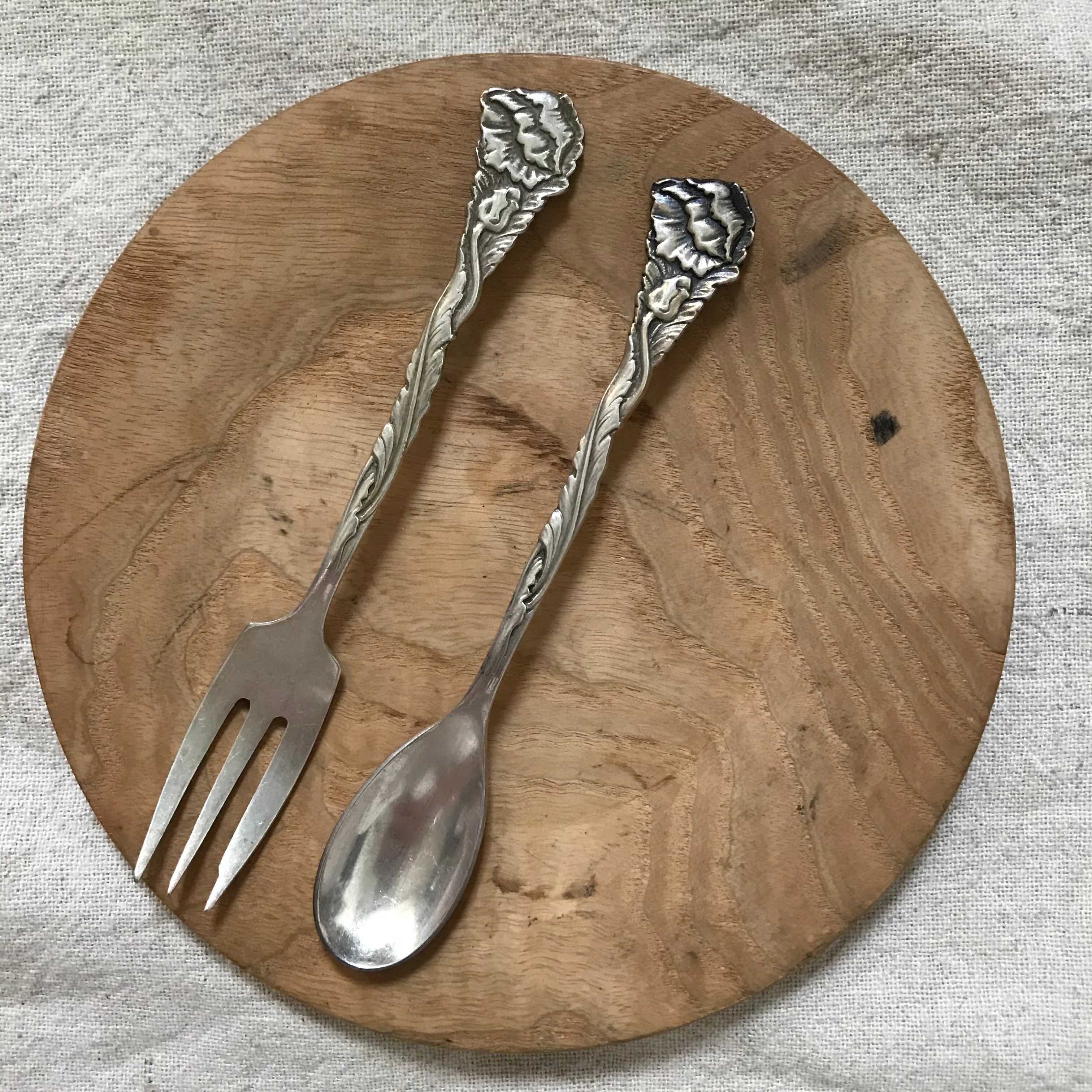 花模様のティースプーン&フォーク3