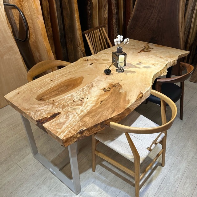 栃（トチ）_1800×700-850-800×50_浅草本店_テーブル天板/一枚板 252539 t001