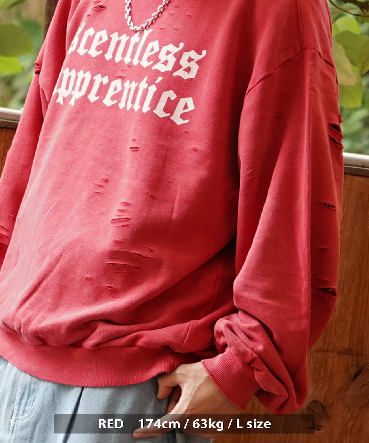 ◆硫化染め ダメージ加工 ロゴトレーナー◆ir-h316322