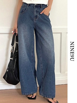 denim straight wide pants 4color【NINE-S0002】