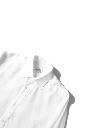 00's~ "HERMÈS" Pure White Color Cotton Cutter Shirt Made in FRANCE