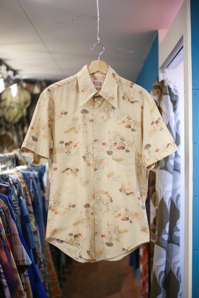 70’s ivory print s/s shirt