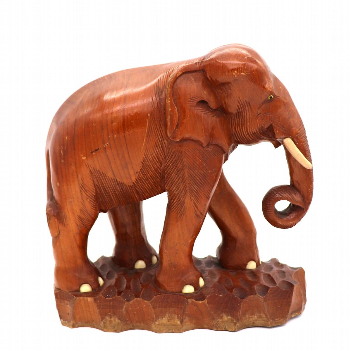 【特大サイズ‼️】木彫り 象の置き物 置物 インテリア オブジェ シルバーカラー 木彫刻・木彫り象・置物・インテリア・オブジェ・No.200926-088・梱包