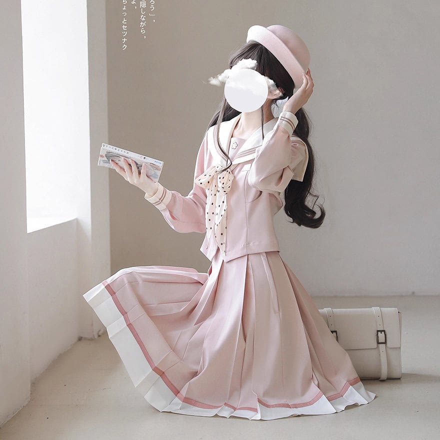 ディーラー製 セーラー セットアップ ピンク 着せ替え服・アウト
