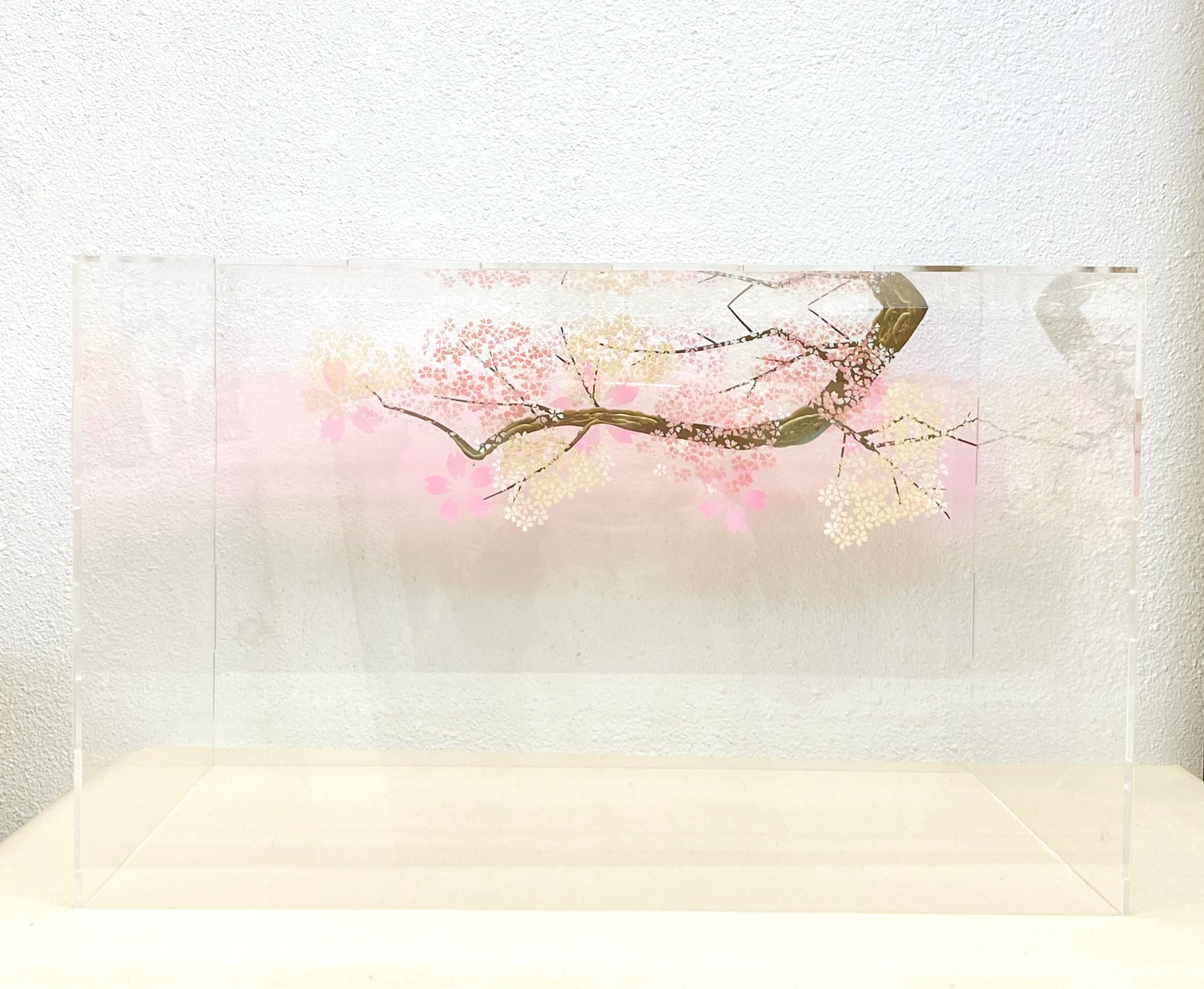 雛人形 飾り道具のみ アクリルカバー 桜／枝付ケース 俵台黒螺鈿桜