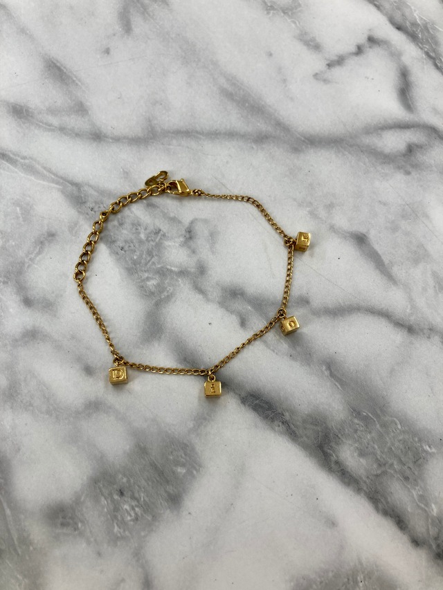 Christian Dior クリスチャン ディオール キューブ ブレスレット ゴールド vintage ヴィンテージ オールド 5fgxjr