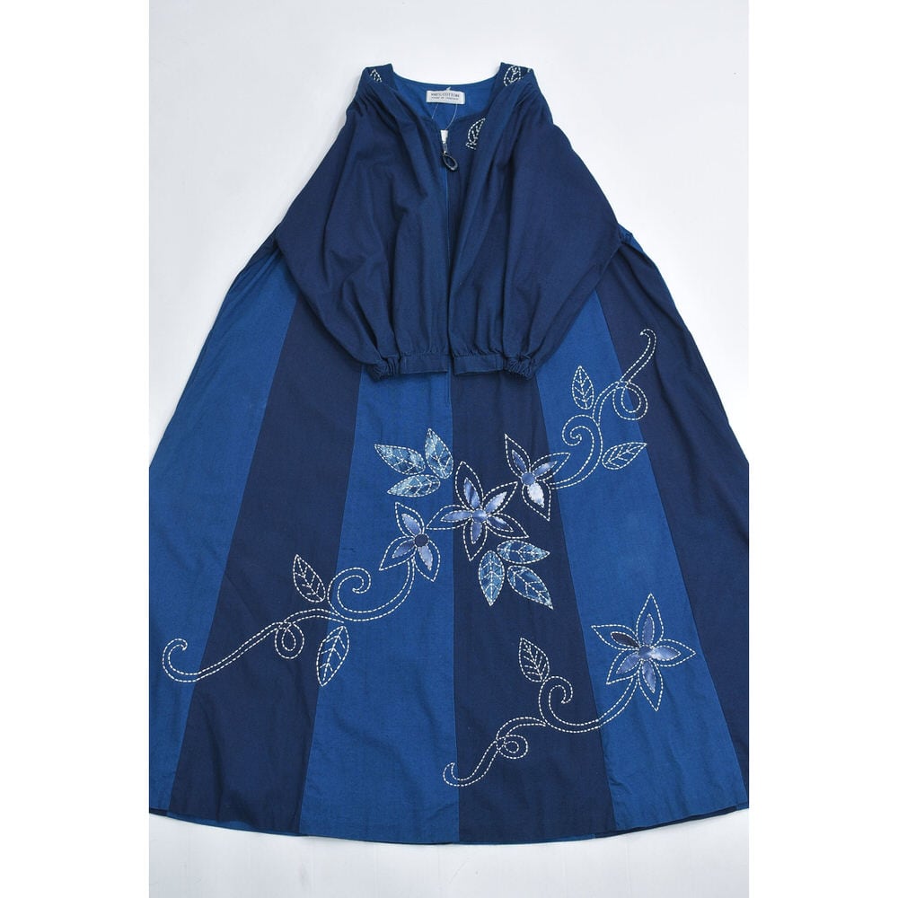 90s Indigo ＆ Sashiko 本藍染め 刺し子 アップリケ パッチワーク 切替
