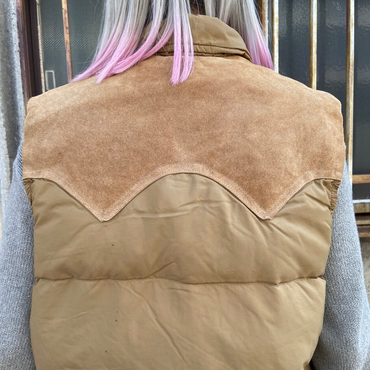 ウールリッチ　ダウンベスト ベージュ 80年代　ヴィンテージ　USA製 USA製 80年代 WOOLRICH ウールリッチ ダウンベスト アウトドアベスト