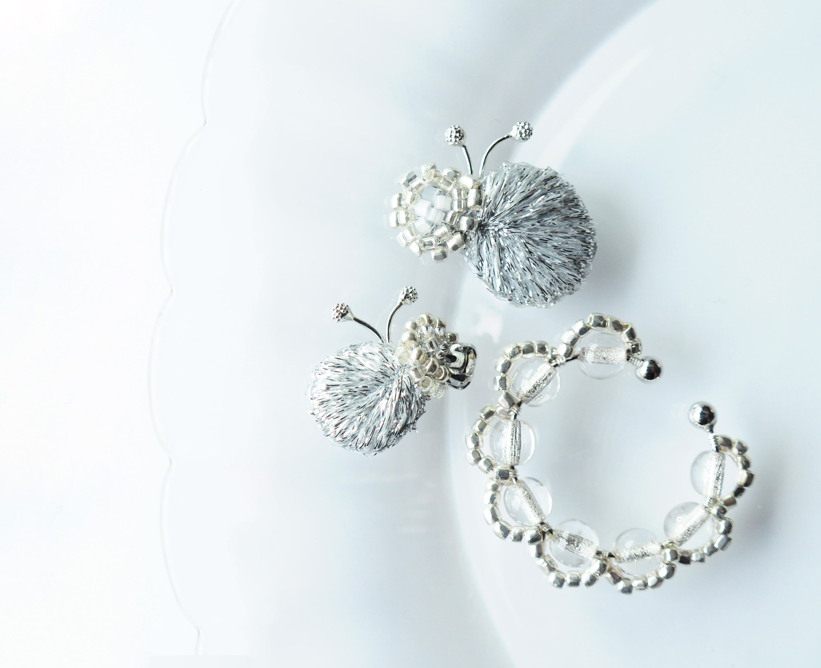 ＜Rollo～イロヅクビジュー～＞イヤーカフ『 Gin no shizuku × Silver 』