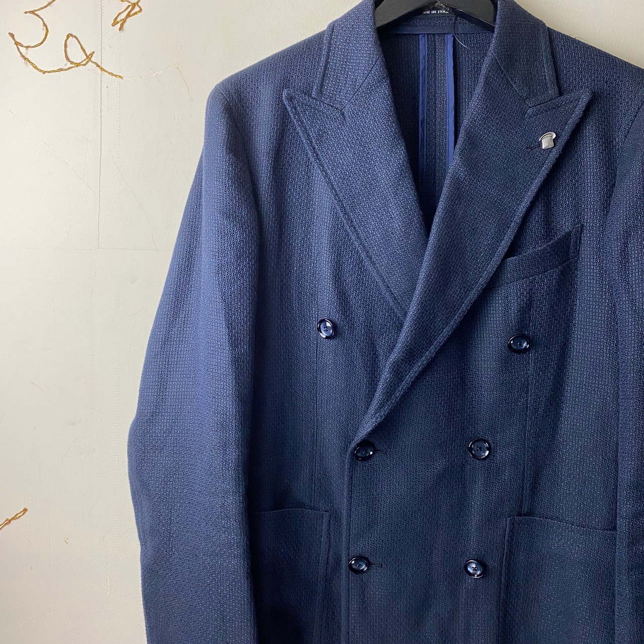 TAGLIATORE double breasted hop sack tailored jacket 