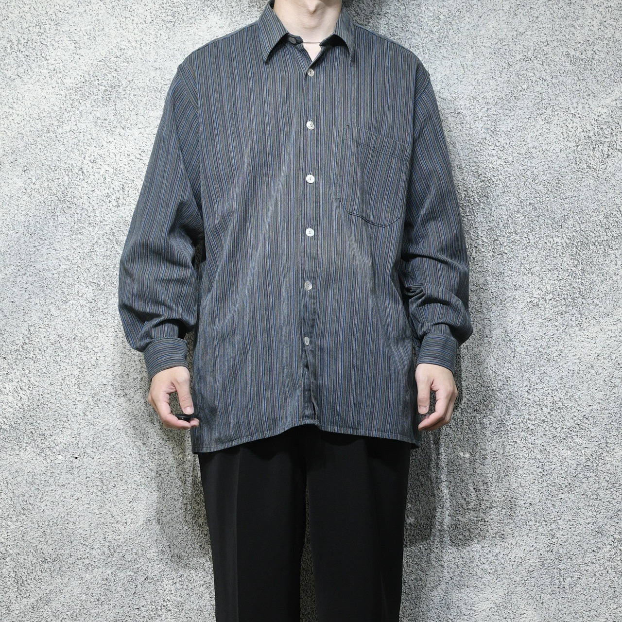 multi stripe jacquard weave shirt