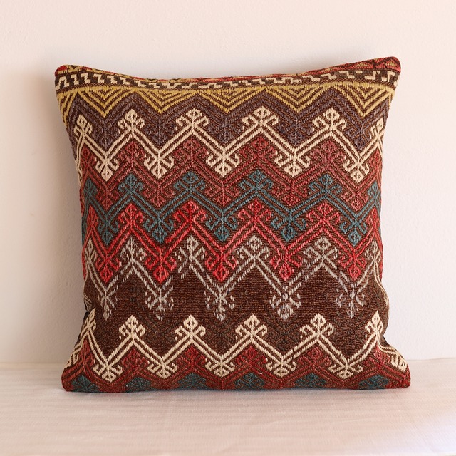 【即納品】一点もの・オールドキリム・ジジムリメイク・クッションカバー（45×45cm）C-15800
