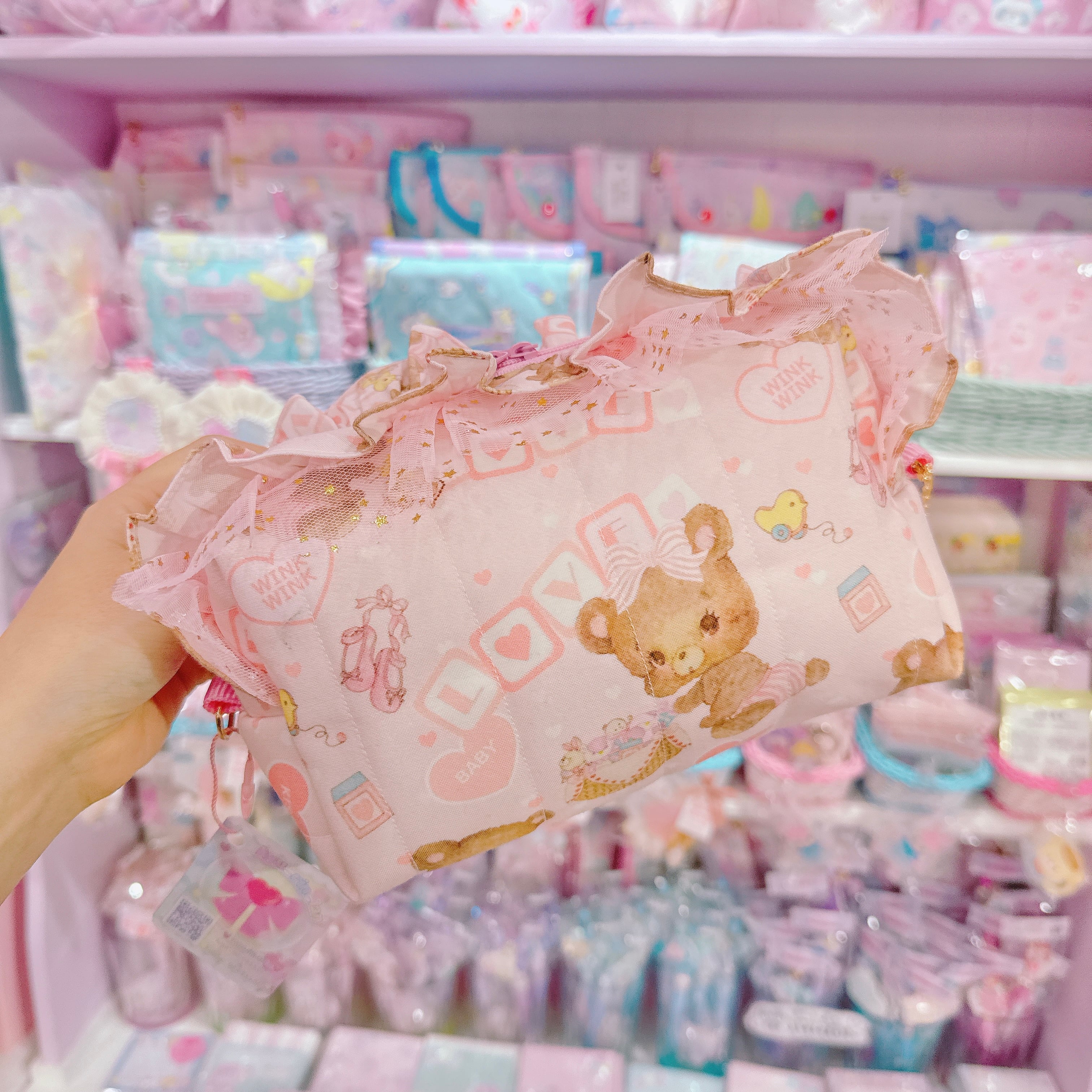 【D8】75-17フリルBOXポーチ