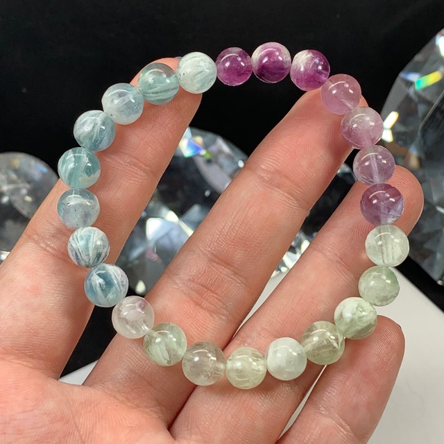 1.グラデーション☆エンジェルフェザーフローライトブレスレット