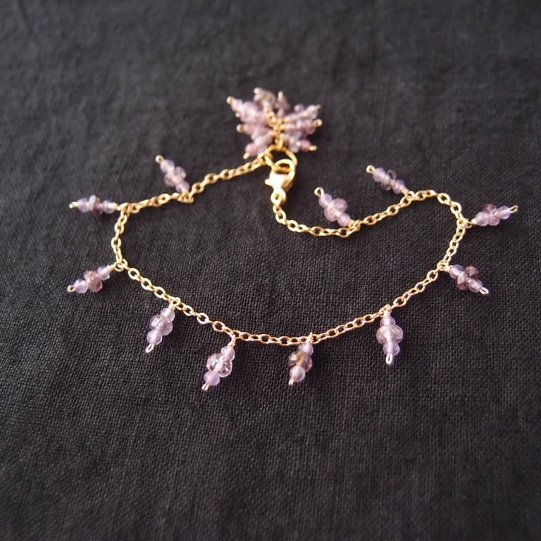 K14gf】Purple Spinel Bracelet／パープルスピネル ブレスレット