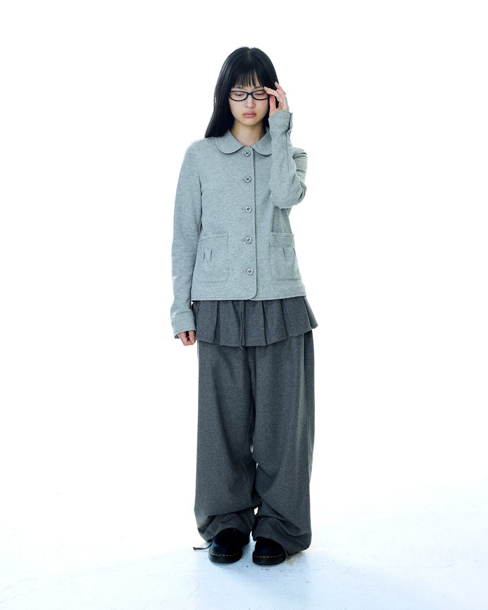 COYSEIO] PLEATS OVER WOOL PANTS GREY 正規品 韓国ブランド 韓国通販