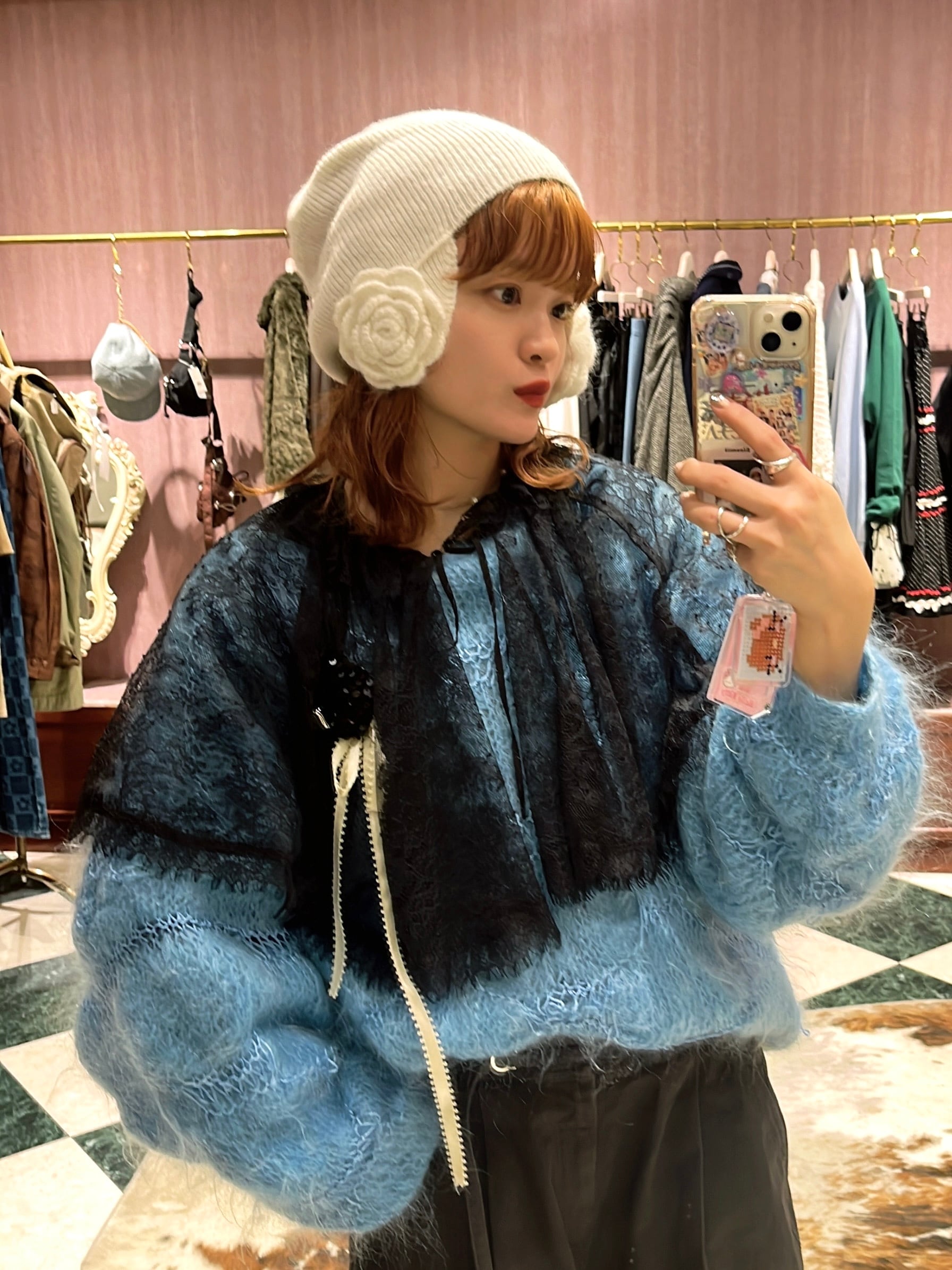 Casselini(キャセリーニ) ”Flower Knit Cap“