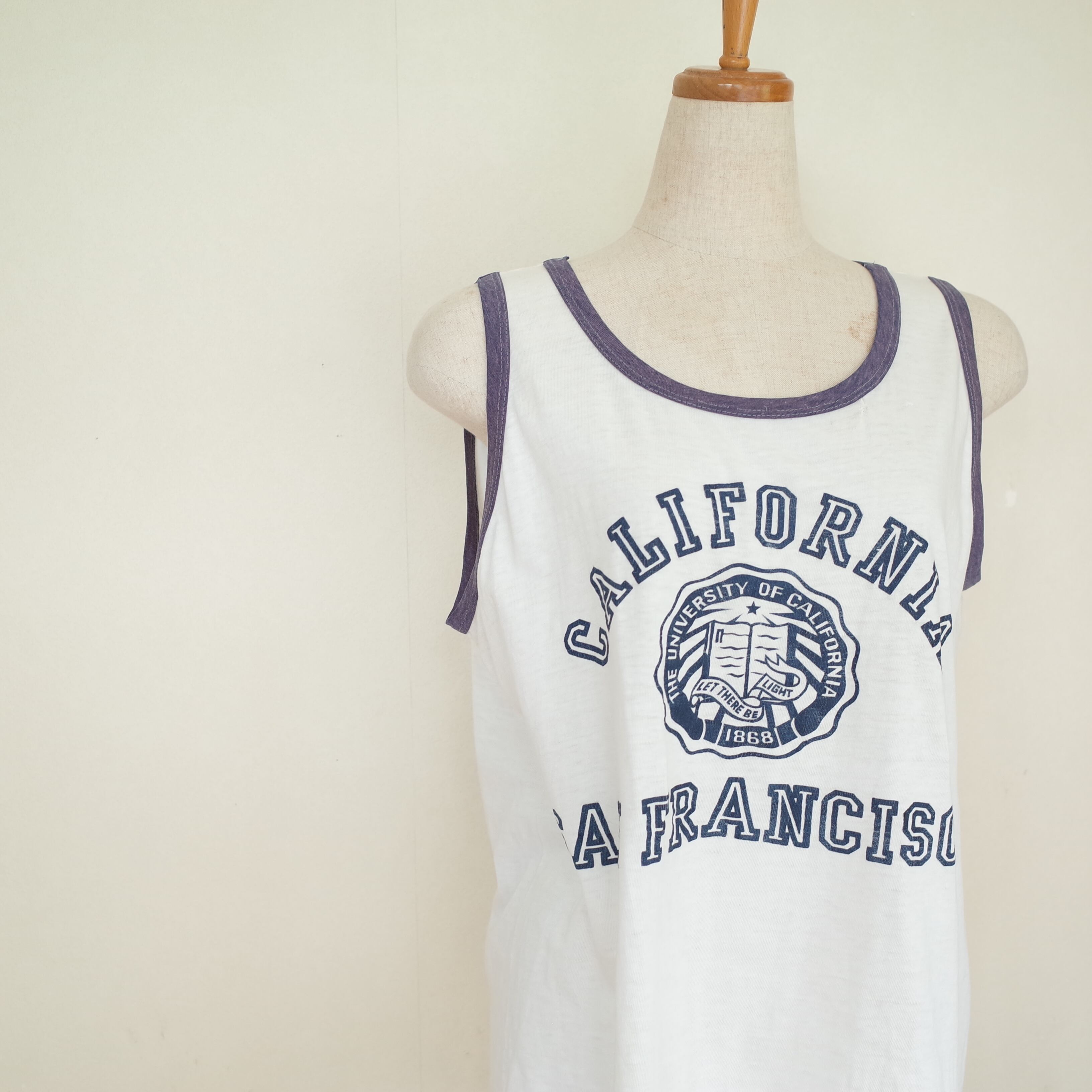 70s college print tank top