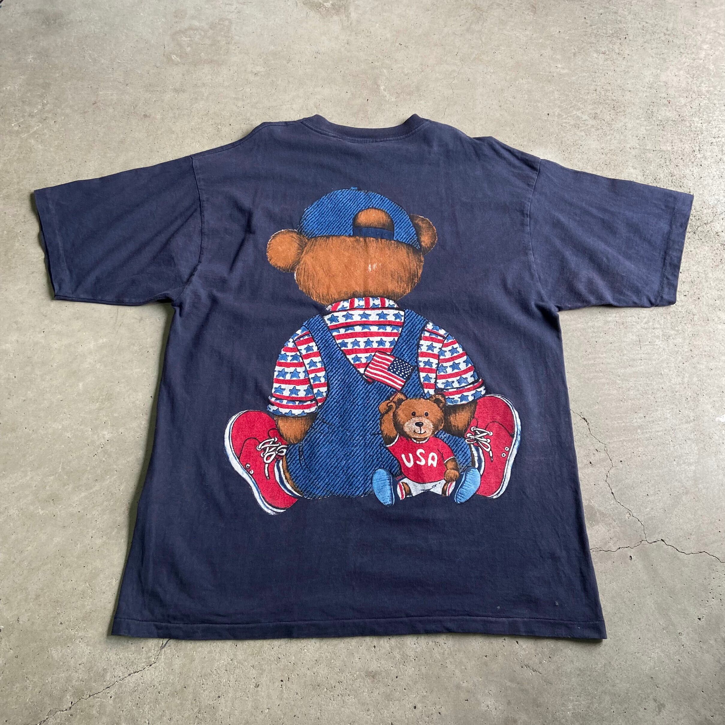 ビッグサイズ 90年代 ヴィンテージ くま USA アニマル 両面プリントT