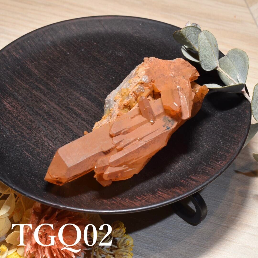 タンジェリンクォーツ クラスター みかん水晶 ブラジル・ミナスジェライス産 TGQ02