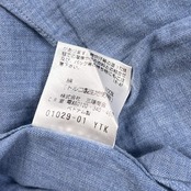 allegri アレグリ ヘリンボーン 長袖シャツ 48/ブルー メンズ トルコ製生地 三陽商会
