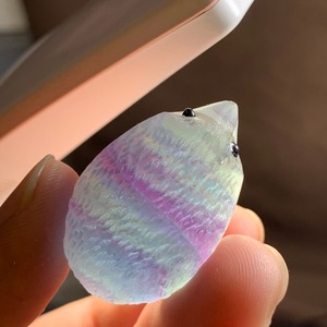 130.ブルー系フローライト ハリネズミさん