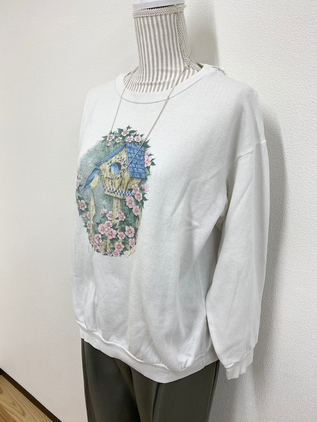 back-remake birds print sweat